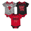 NBA - Kids' (Infant) Chicago Bulls Game Time 3 Pack Short Sleeve Creeper Set (HK2I1FEFB BUL)