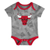 NBA - Kids' (Infant) Chicago Bulls Game Time 3 Pack Short Sleeve Creeper Set (HK2I1FEFB BUL)