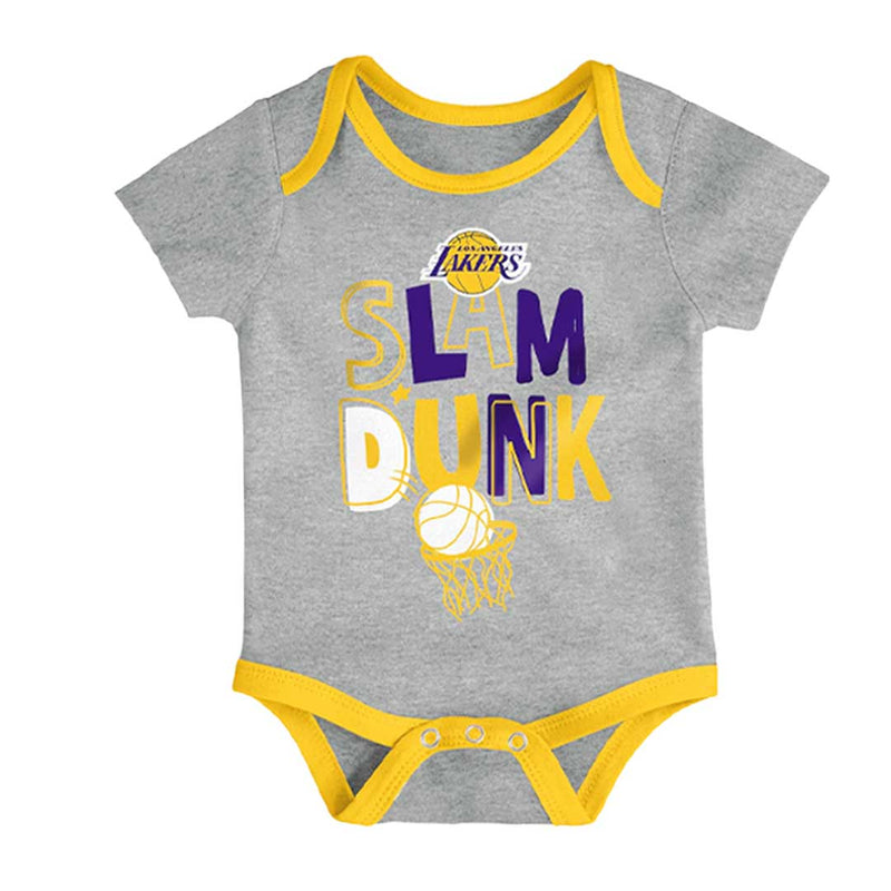 NBA - Kids' (Infant) Los Angeles Lakers Slam Dunk 3 Pack Creeper Set (HK2N1FGDN LAK)