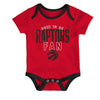 NBA - Kids' (Infant) Toronto Raptors Game Time 3 Pack Short Sleeve Creeper Set (HK2I1FEFB RAP)