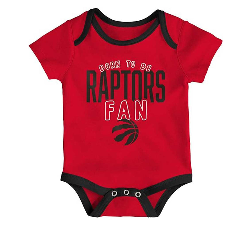 NBA - Ensemble de 3 Creeper à manches courtes Game Time des Raptors de Toronto pour enfants (bébés) (HK2I1FEFB RAP)