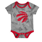 NBA - Ensemble de 3 Creeper à manches courtes Game Time des Raptors de Toronto pour enfants (bébés) (HK2I1FEFB RAP)
