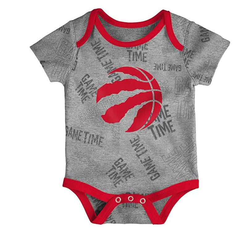 NBA - Kids' (Infant) Toronto Raptors Game Time 3 Pack Short Sleeve Creeper Set (HK2I1FEFB RAP)