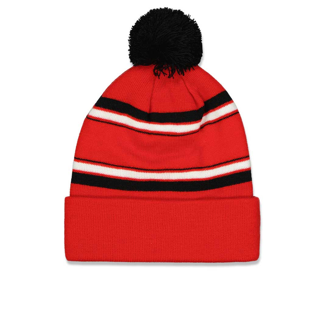 Nba Boys Toronto Raptors Youth Jacquard Cuff Knit Pom Toque in Red