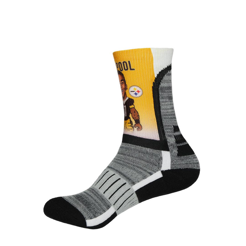 NFL - Kids' Chase Claypool Pittsburgh Steelers Bare Feet Crew Socks (K-STEELERS-SOCKS)
