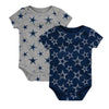 NFL - Kids' (Infant) Dallas Cowboys Double Up 2 Pack Creeper Set (HK1N1SCZS COW)