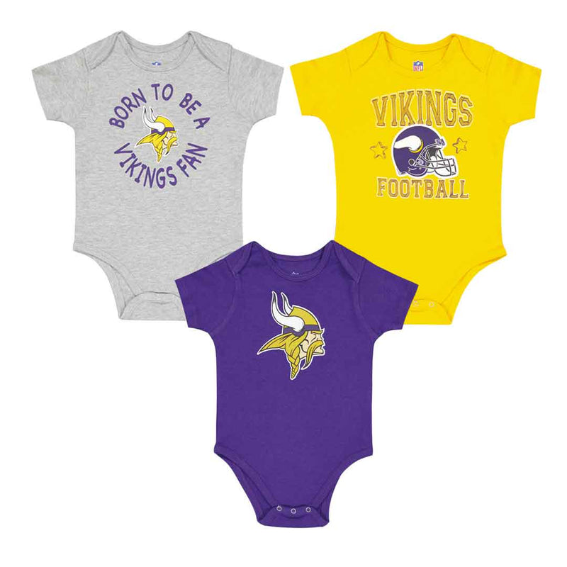 NFL - Kids' (Infant) Minnesota Vikings Born To Be 3 Pack Creeper Set (HK1I1FGA7 VIK)