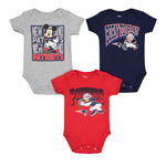 NFL - Kids' (Infant) New England Patriots 3 Pack Disney Game Time Frenzy Creeper Set (HK1N1FF3U PAT)