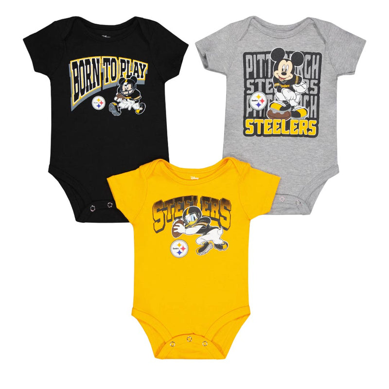 NFL - Kids' (Infant) Pittsburgh Steelers 3 Pack Disney Game Time Creeper Set (HK1N1FF3U STE)