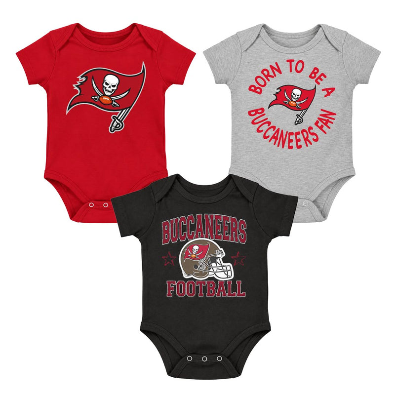 NFL - Kids' (Infant) Tampa Bay Buccaneers Born To Be 3 Pack Creeper Set (HK1I1FGA7 BCN)
