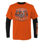 NFL - T-shirt combiné 3 en 1 Game Day des Bengals de Cincinnati pour enfants (junior) (HK1B7FE2U BNG) 