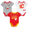 NHL - Kids' (Infant) Calgary Flames 3 Pack Creeper Set (HK5N1FC2Y FLM)