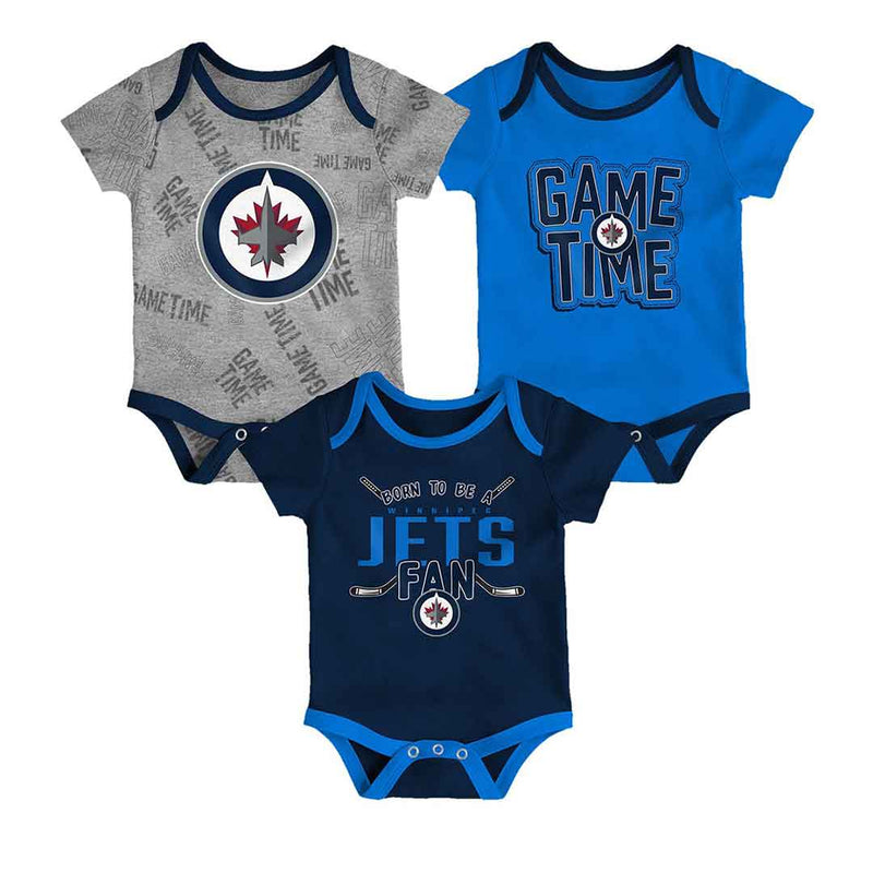 LNH - Ensemble Creeper à manches courtes Game Time des Jets de Winnipeg pour enfants (bébés) (HK5I1FEFB WNP)