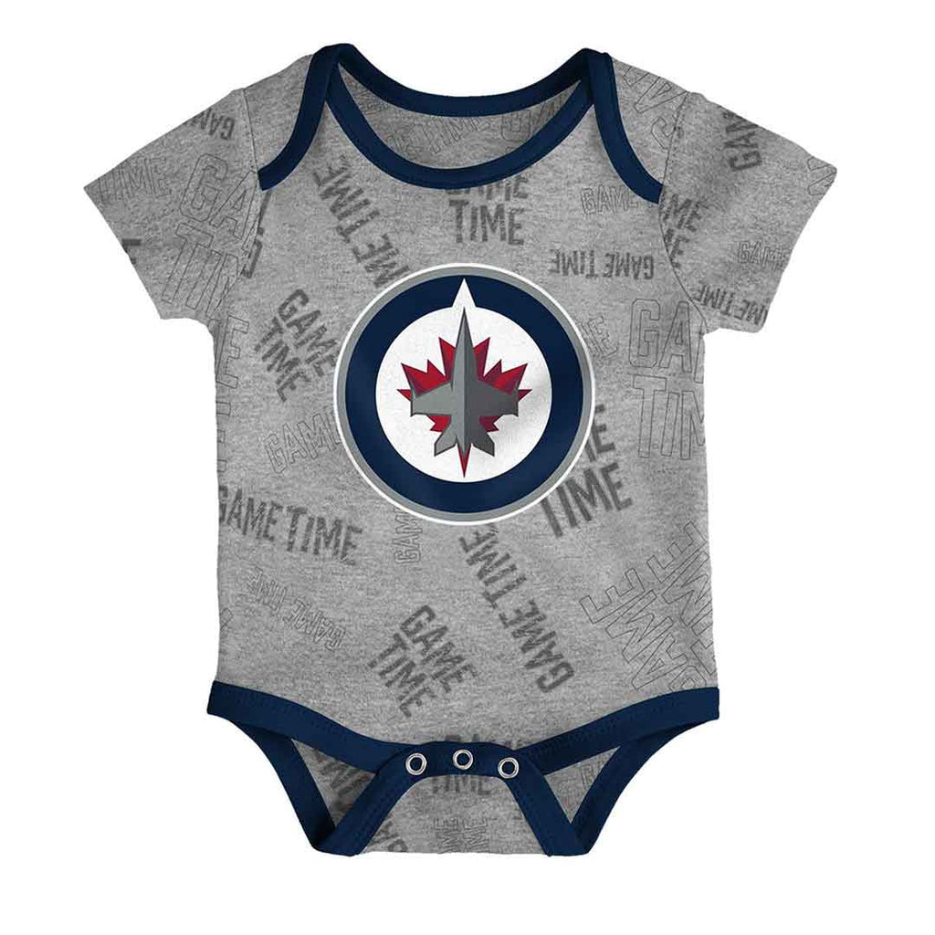 NHL - Kids' (Infant) Winnipeg Jets Game Time Short Sleeve Creeper Set (HK5I1FEFB WNP)