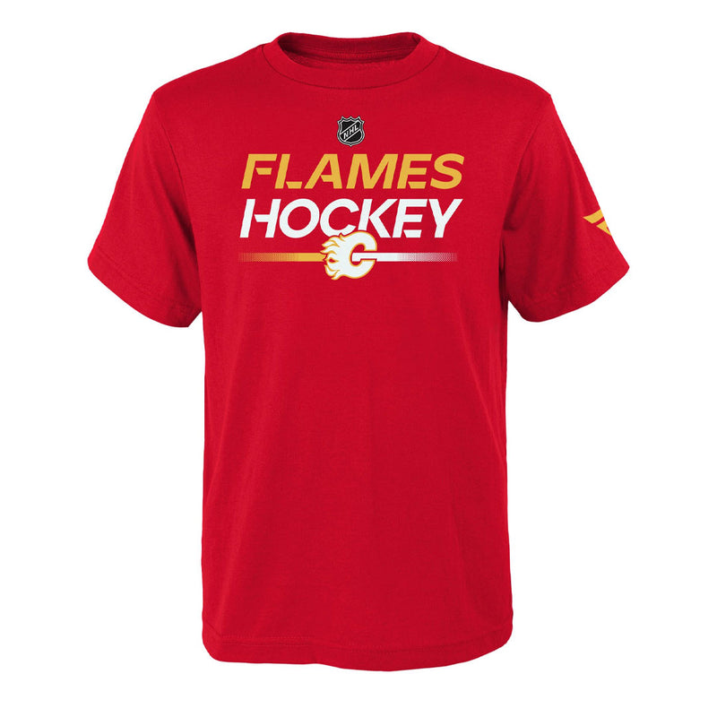 LNH - T-shirt à manches courtes avec logo Apro des Flames de Calgary pour enfants (junior) (HF5B7HDG2H01 FLM) 
