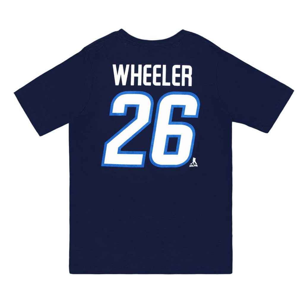LNH - T-shirt à manches courtes N&amp;N des Jets de Winnipeg Blake Wheeler Flat Captains pour enfants (junior) (HK5B7HC00H01 WNPBW-NVY) 