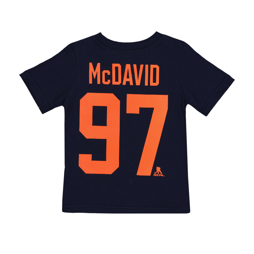 LNH - T-shirt à manches courtes de capitaine des Oilers d'Edmonton Connor McDavid pour enfants (tout-petits) (HK5T1HBZTH01 OILCM) 