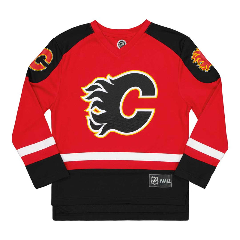 LNH - Maillot Gaudreau des Flames de Calgary pour enfants (jeunes) (HK5BSHBPD) 