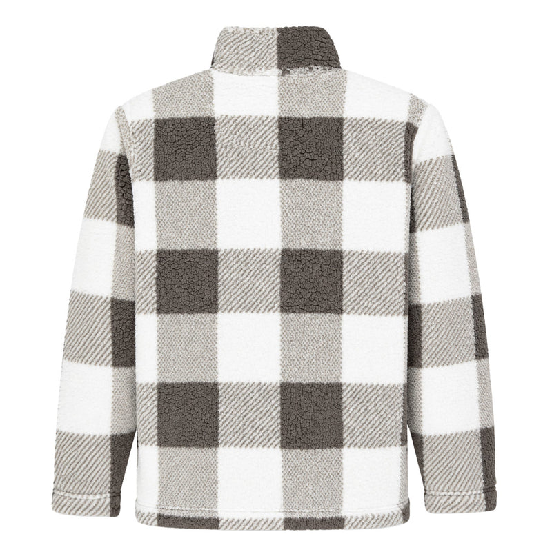 NHL - Women's Toronto Maple Leafs Plaid Sherpa 1/4 Zip Pullover Jacket (W-MAPLE LEAF-QTR ZIP)