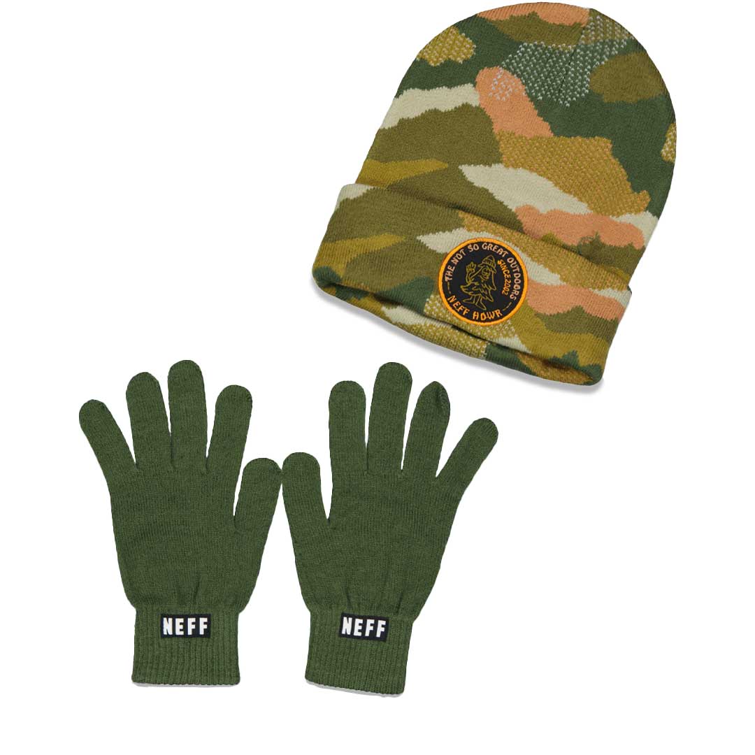 NEFF - Acrylic 2 Piece Beanie & Glove Set (NFXX2SNUP2LC1WN 31JCG