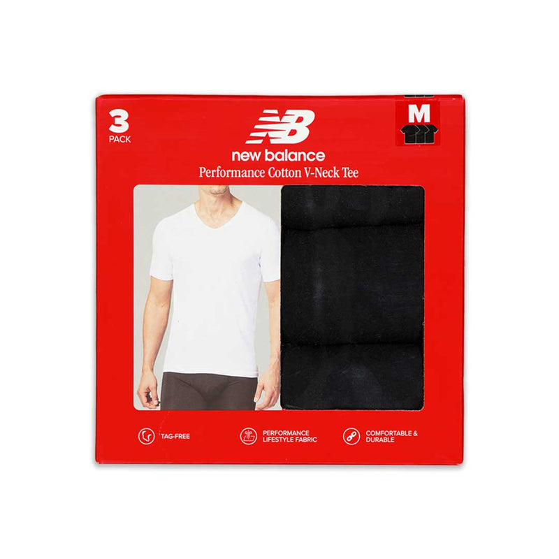 New Balance - Lot de 3 t-shirts en coton à col en V pour hommes (NB 3045-3-959N) 