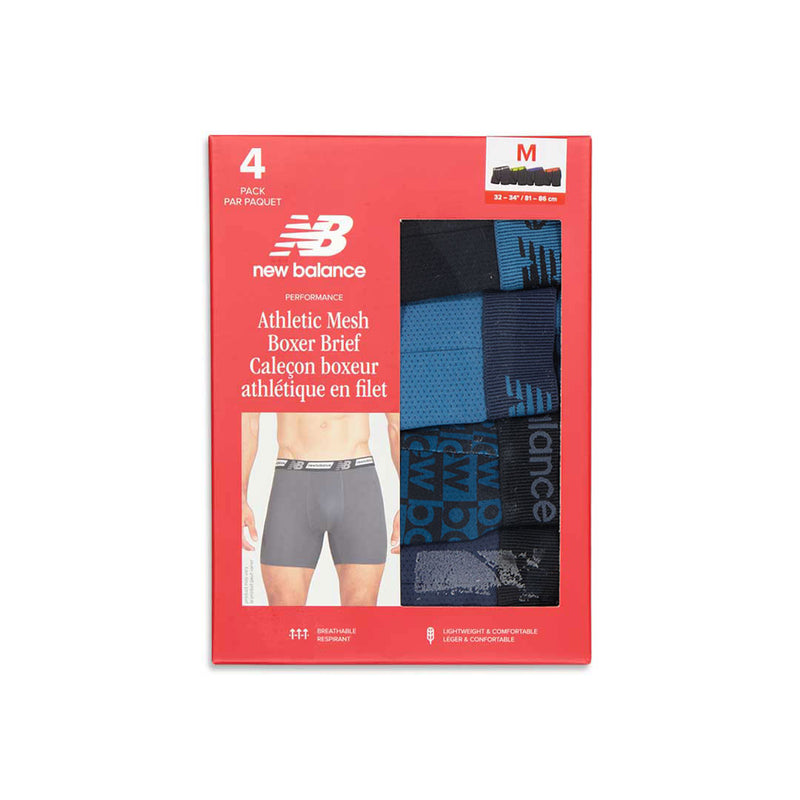 New Balance - Lot de 4 boxers en maille pour homme (NB3015-4-0100N)