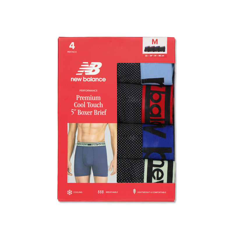 New Balance - Men's 4 Pack Premium Cool Touch 5 Inch Boxer Brief (NB 3136-4-0217N)