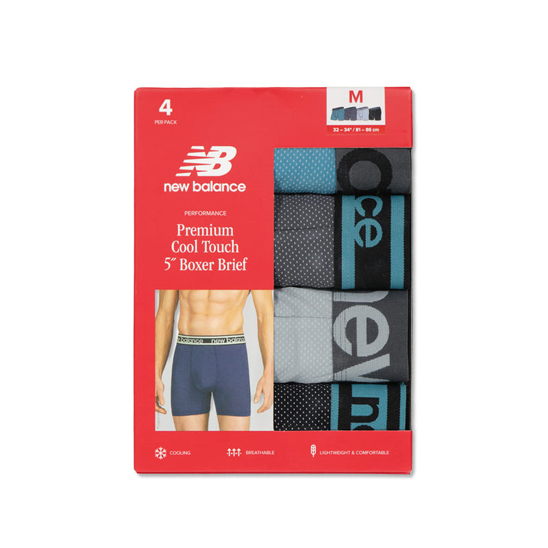 New Balance - Men's 4 Pack Premium Cool Touch 5 Inch Boxer Brief (NB 3136-4-0497N)