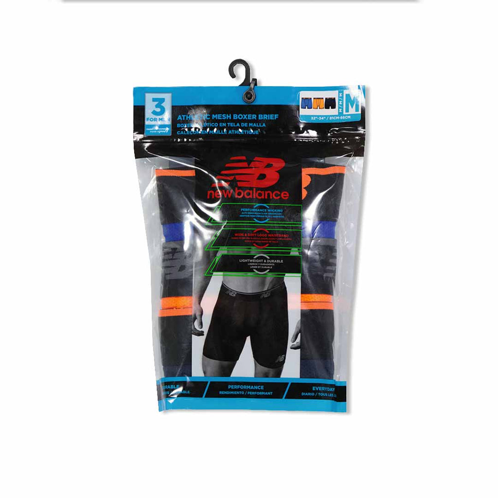 New Balance - Men's Athletic Mesh 3 Pack Boxer Brief (NB3015-3 818N)