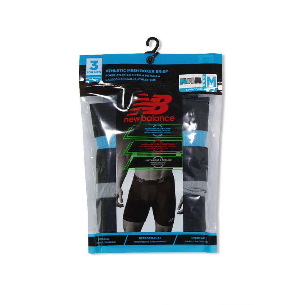 New Balance - Men's Athletic Mesh 3 Pack Boxer Brief (NB3015-3 988N)