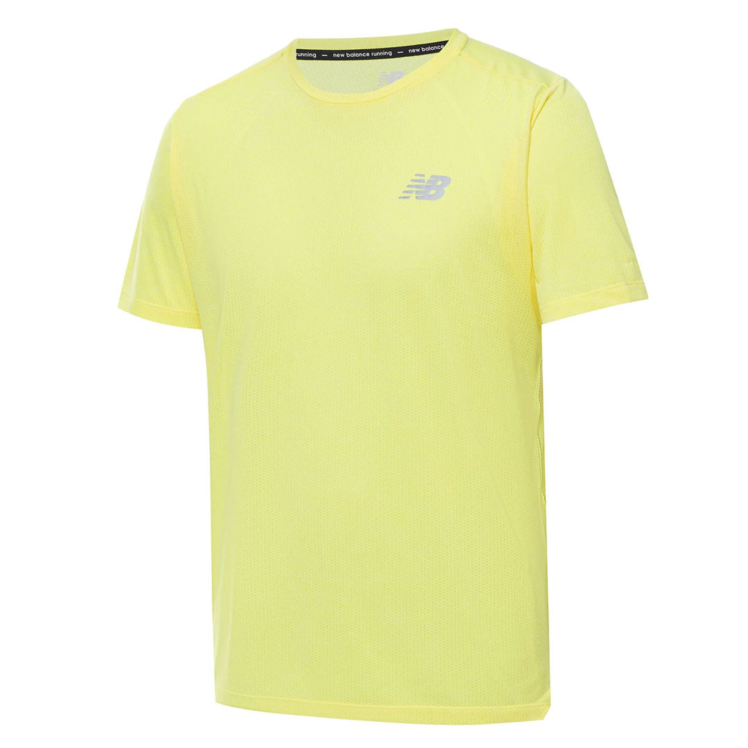 New Balance Impact Run Short Sleeve T Shirt Fluorescent Yellow S