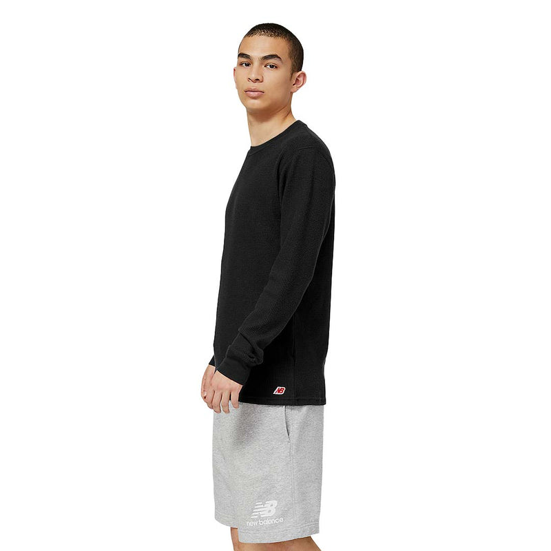 New Balance - T-shirt thermique à manches longues fabriqué aux États-Unis pour hommes (MT23546 BK) 