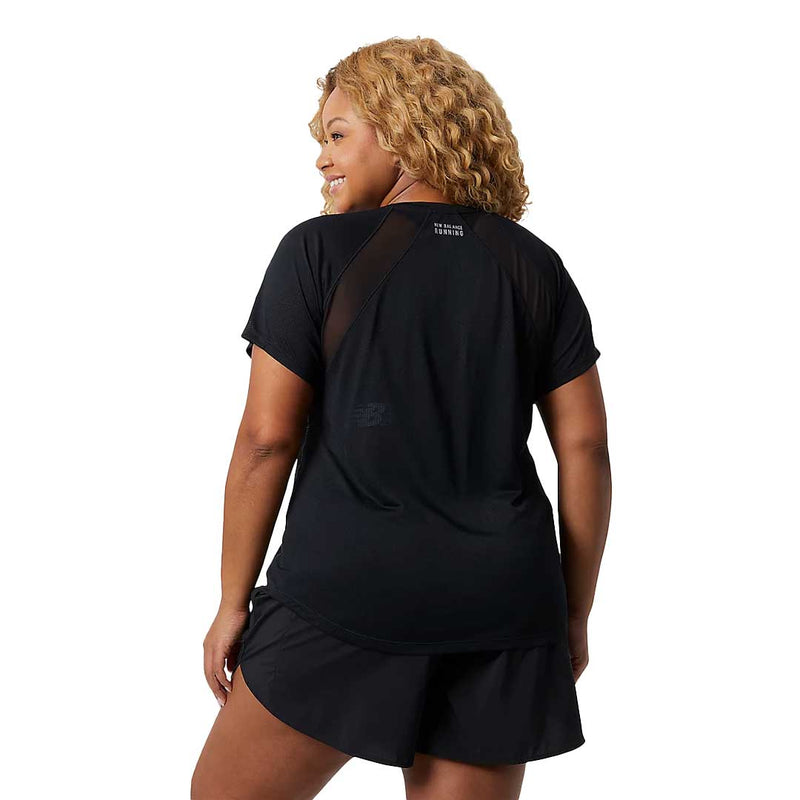 New Balance - Women's Impact Run Short Sleeve T-Shirt (Plus Size) (WTX21262 BK)