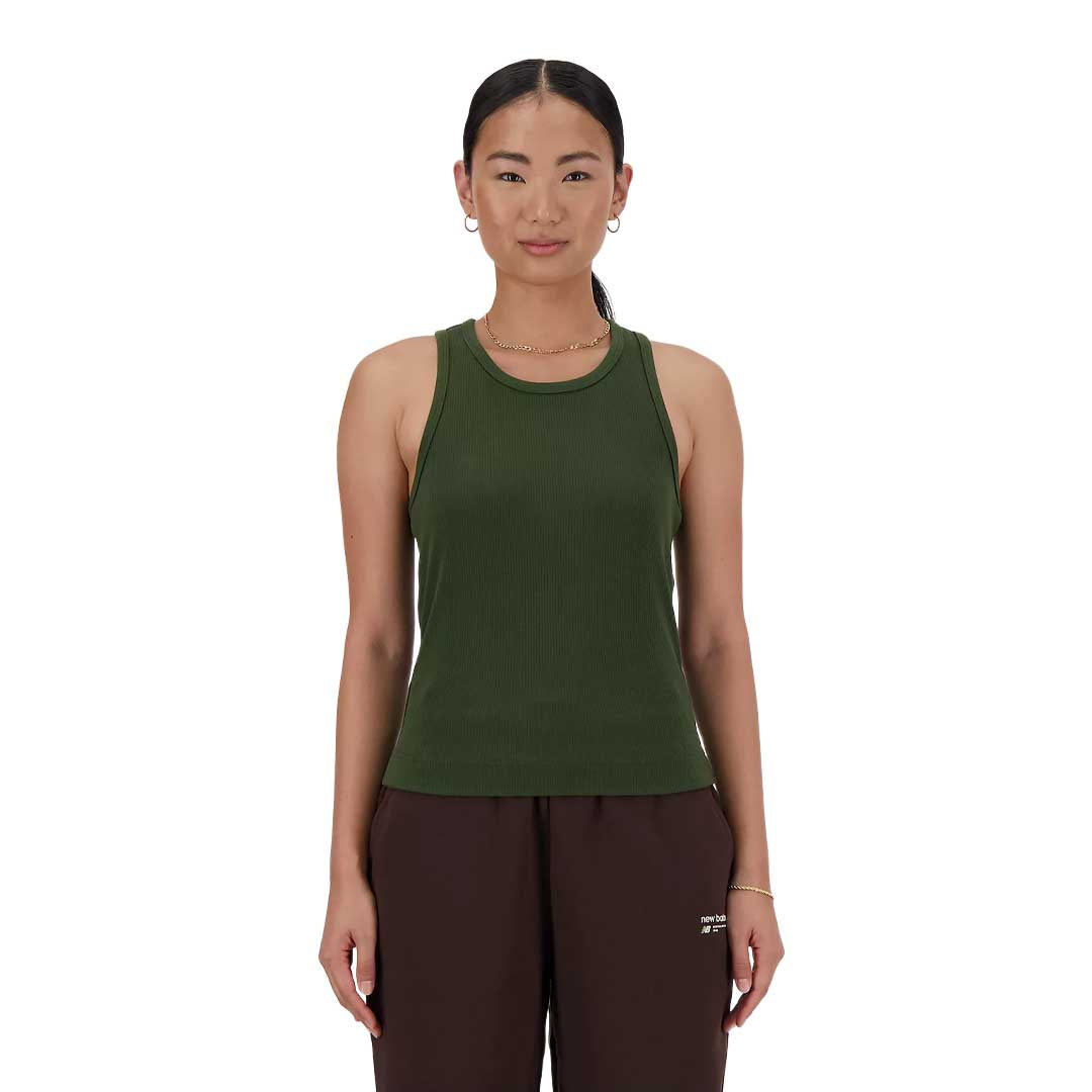 New Balance - Women's Linear Heritage Rib Knit Racer Tank