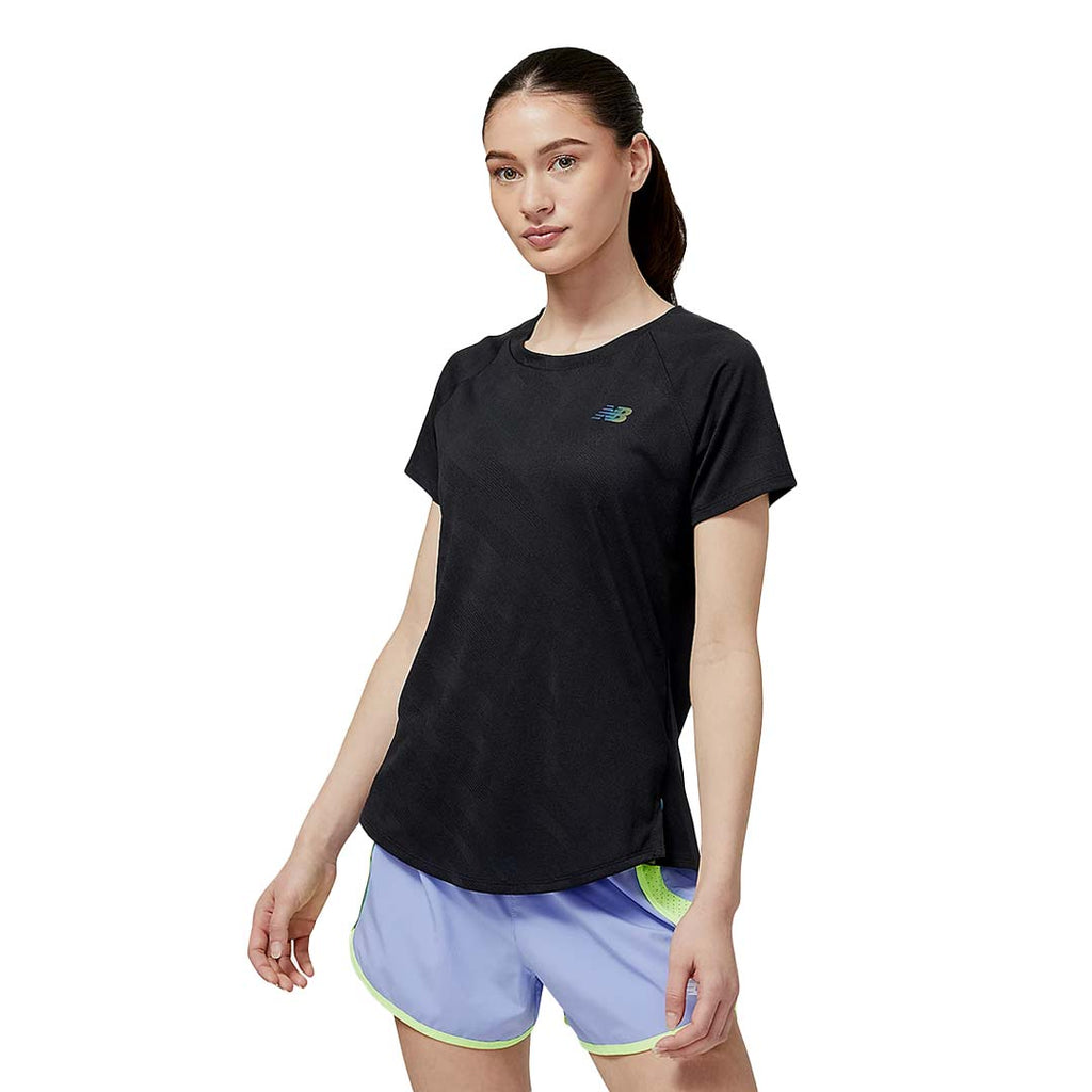 New Balance - T-shirt Q Speed ​​Jacquard pour femmes (WT23281 BK) 