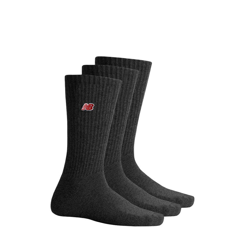 New Balance - Unisex Patch Logo 3 Pack Crew Socks (LAS33763 BK)