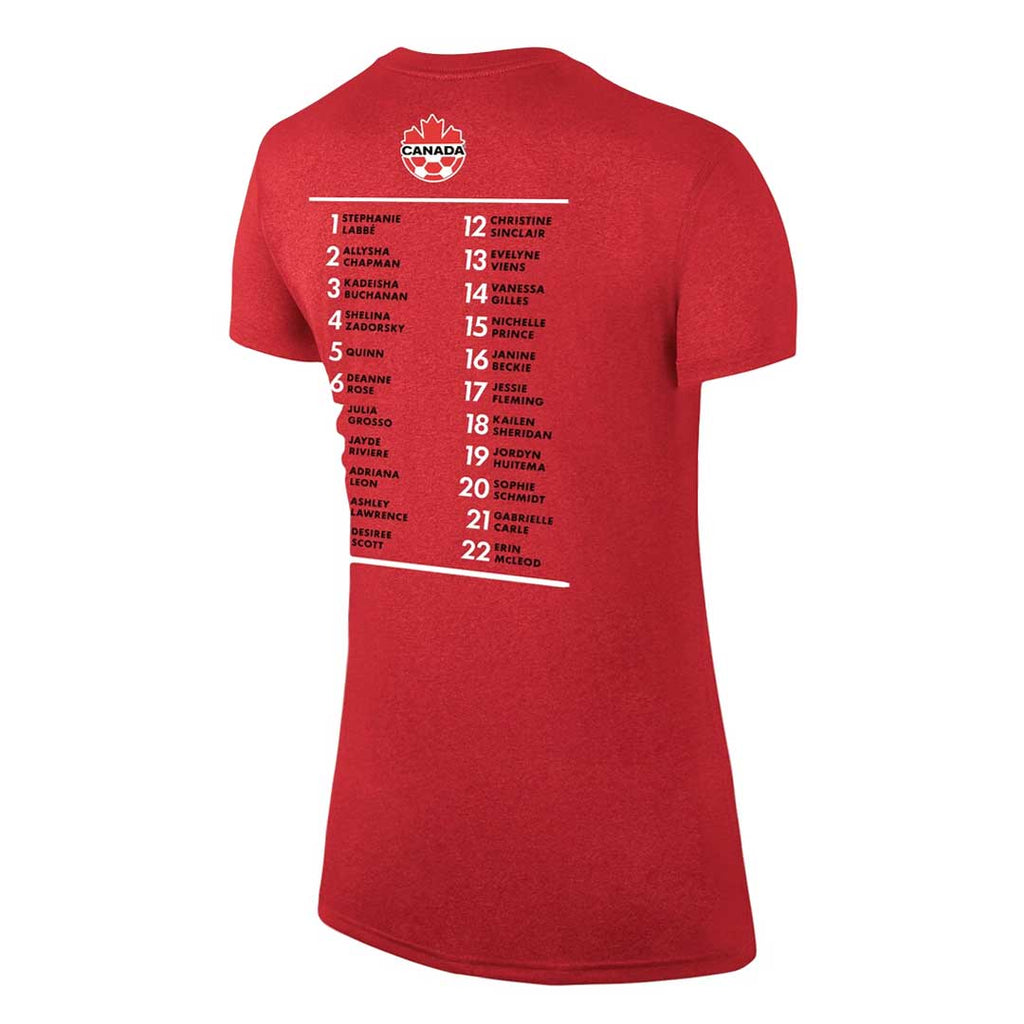 Nike - Women's Canada Soccer Celebration Tour Performance T-Shirt (W21549 RED)