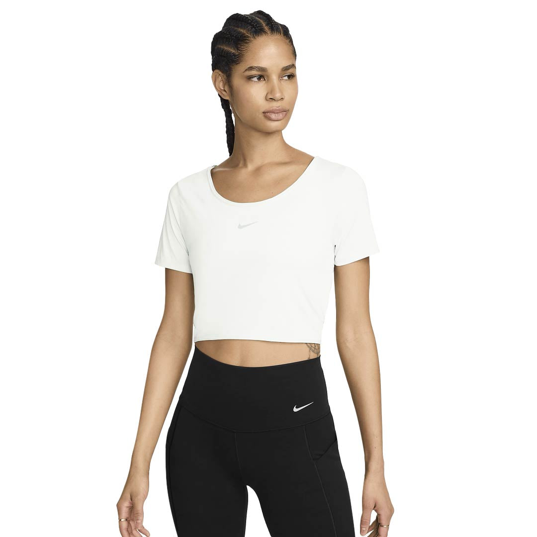 nike white short sleeve crop top