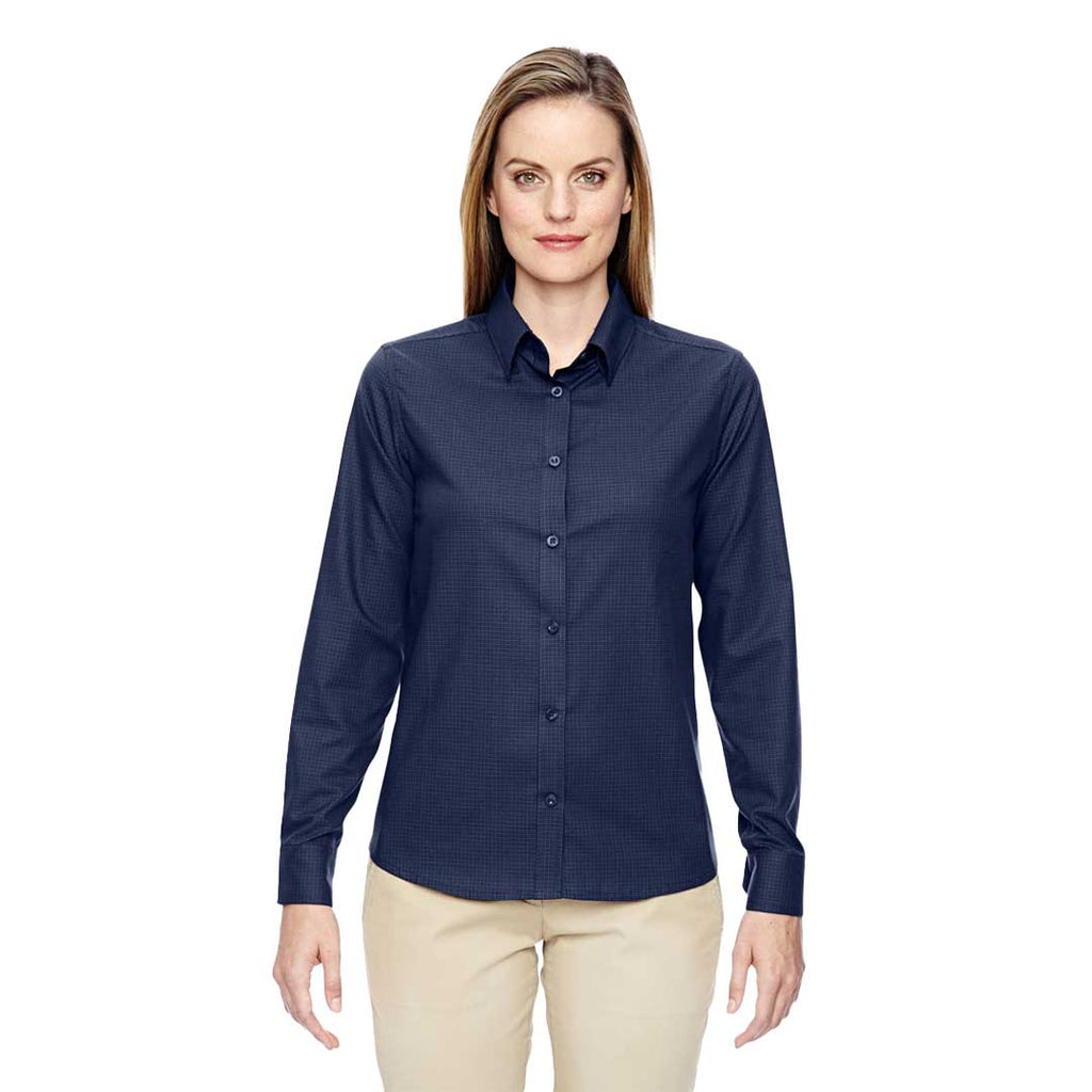 North End - Women's Wrinkle Resistant Cotton Blend Checkered Shirt (77043 849)