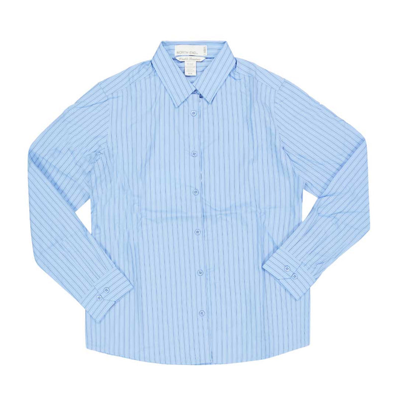 North End - Women's Wrinkle Resistant Cotton Blend Striped Shirt (77044 708)