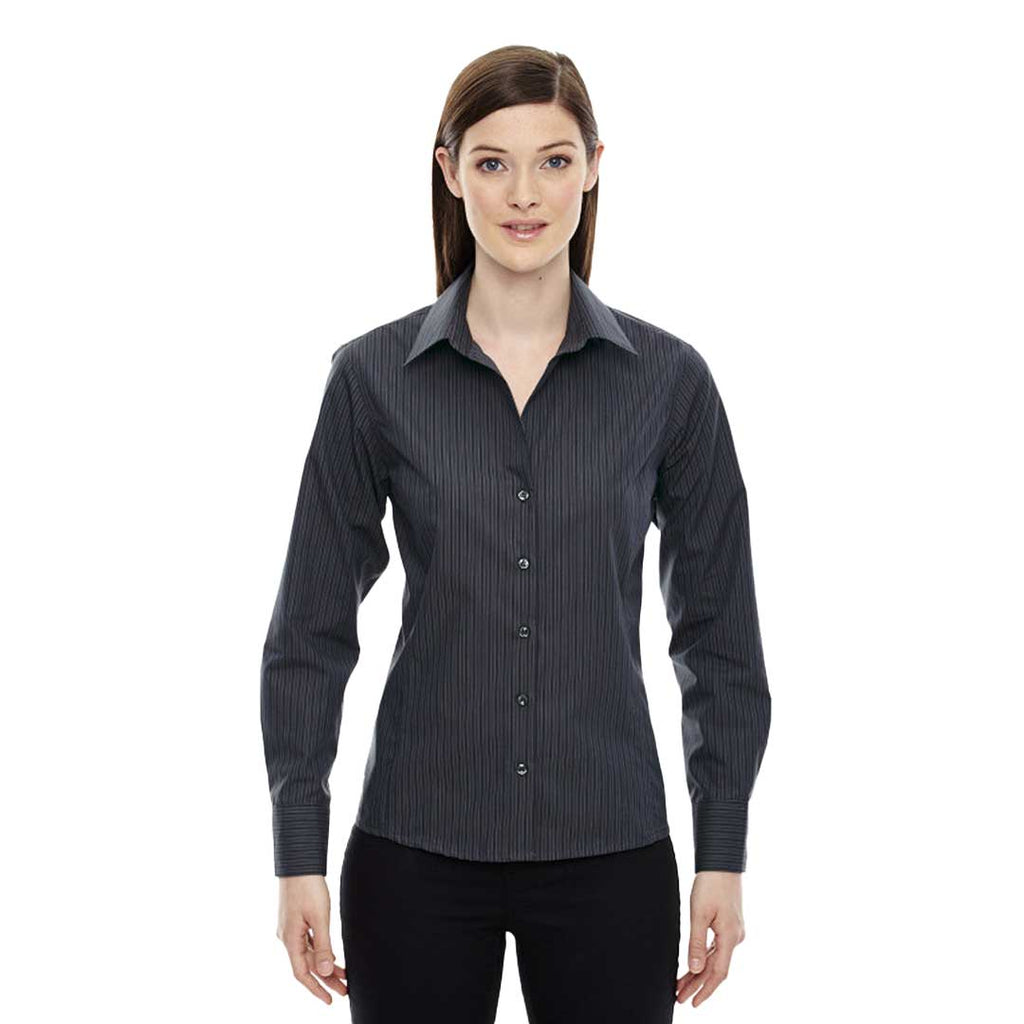North End Sport - Women's Boardwalk Wrinkle Free Striped Shirt (78674 456)