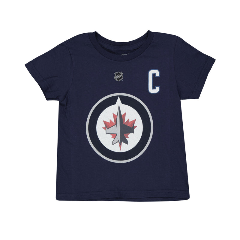 Outerstuff - T-shirt à manches courtes Blake Wheeler Flat Captain des Jets de Winnipeg pour enfants (tout-petits) (HK5T1HC00H01 WNPBW-NVY) 