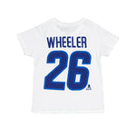 LNH - T-shirt à manches courtes Blake Wheeler Flat Captain des Jets de Winnipeg pour enfants (tout-petits) (HK5T1HC00H01 WNPBW-WHT) 