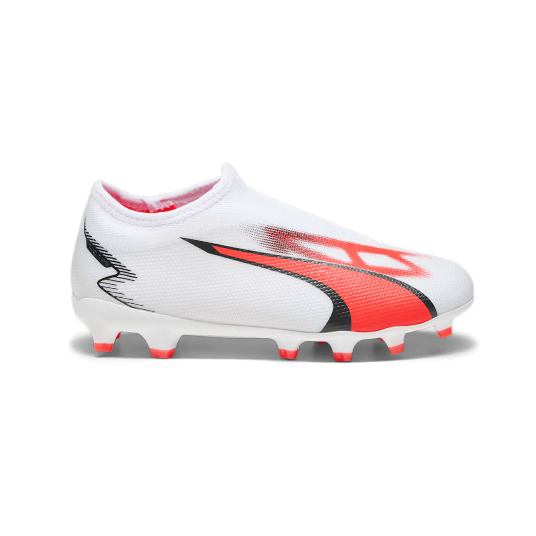 Puma Ultra Match LL FG AG Junior Soccer Cleats White Black Orchid 12