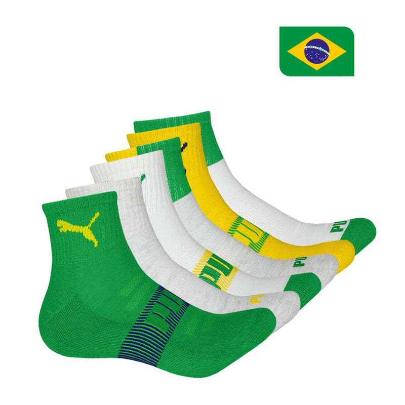 Puma - Unisex Brazil 6 Pack 1/4 Crew Socks (P602683 314)