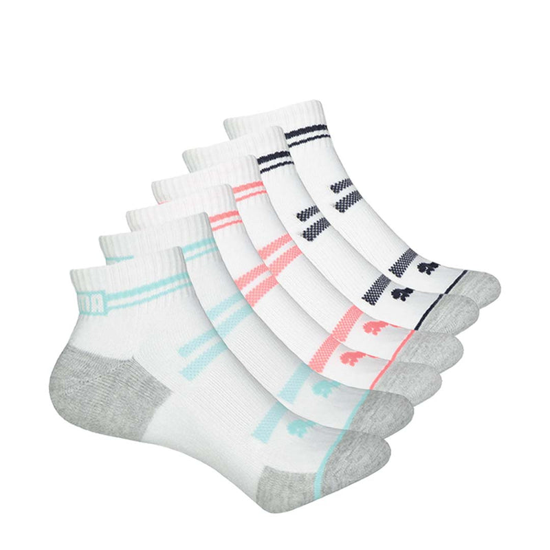 Puma - Women's 6 Pack 1/4 Crew Socks (P601204 124)