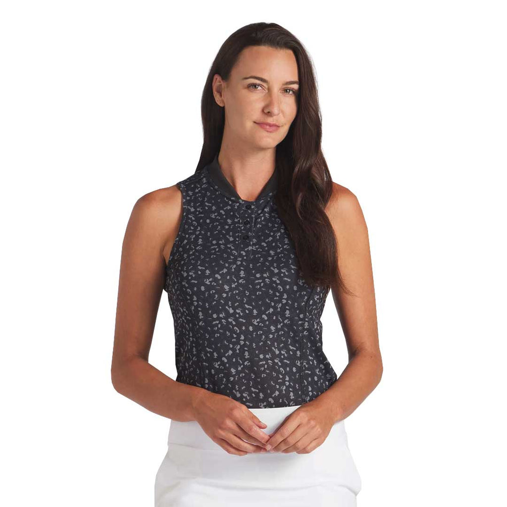 Puma - Women's Leopard Pique Range Sleeveless Golf Polo (623921 01)