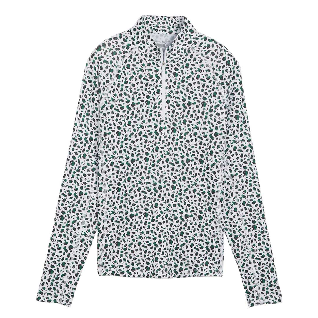 Puma - Women's You-V Leopard Quarter-Zip Golf Sweater (623929 01