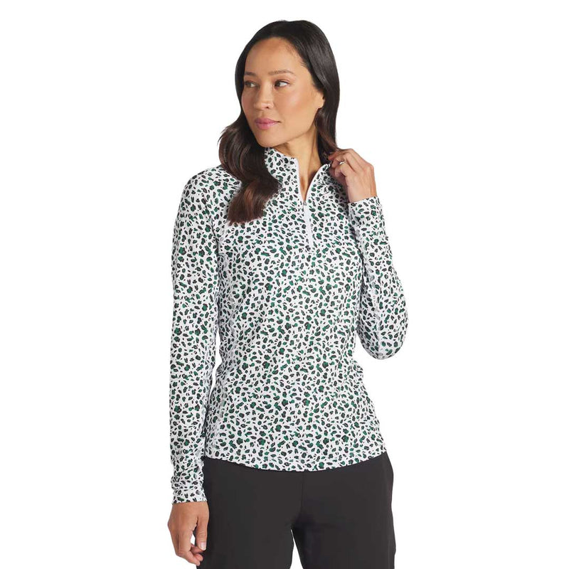 Puma - Women's You-V Leopard Quarter-Zip Golf Sweater (623929 01)
