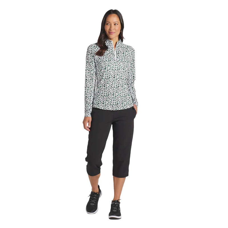 Puma - Women's You-V Leopard Quarter-Zip Golf Sweater (623929 01)